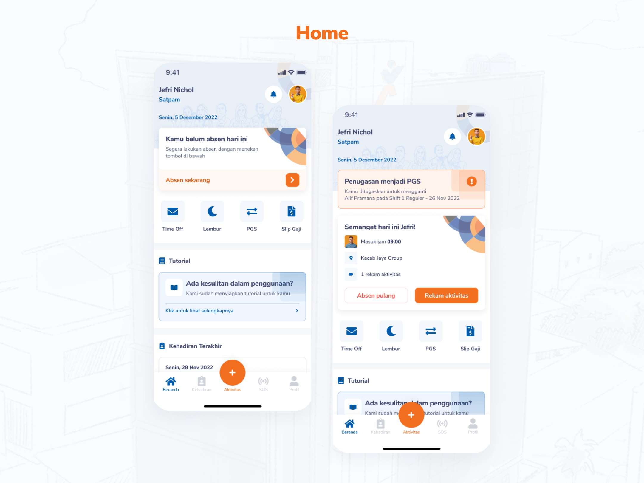 V1 Home screen