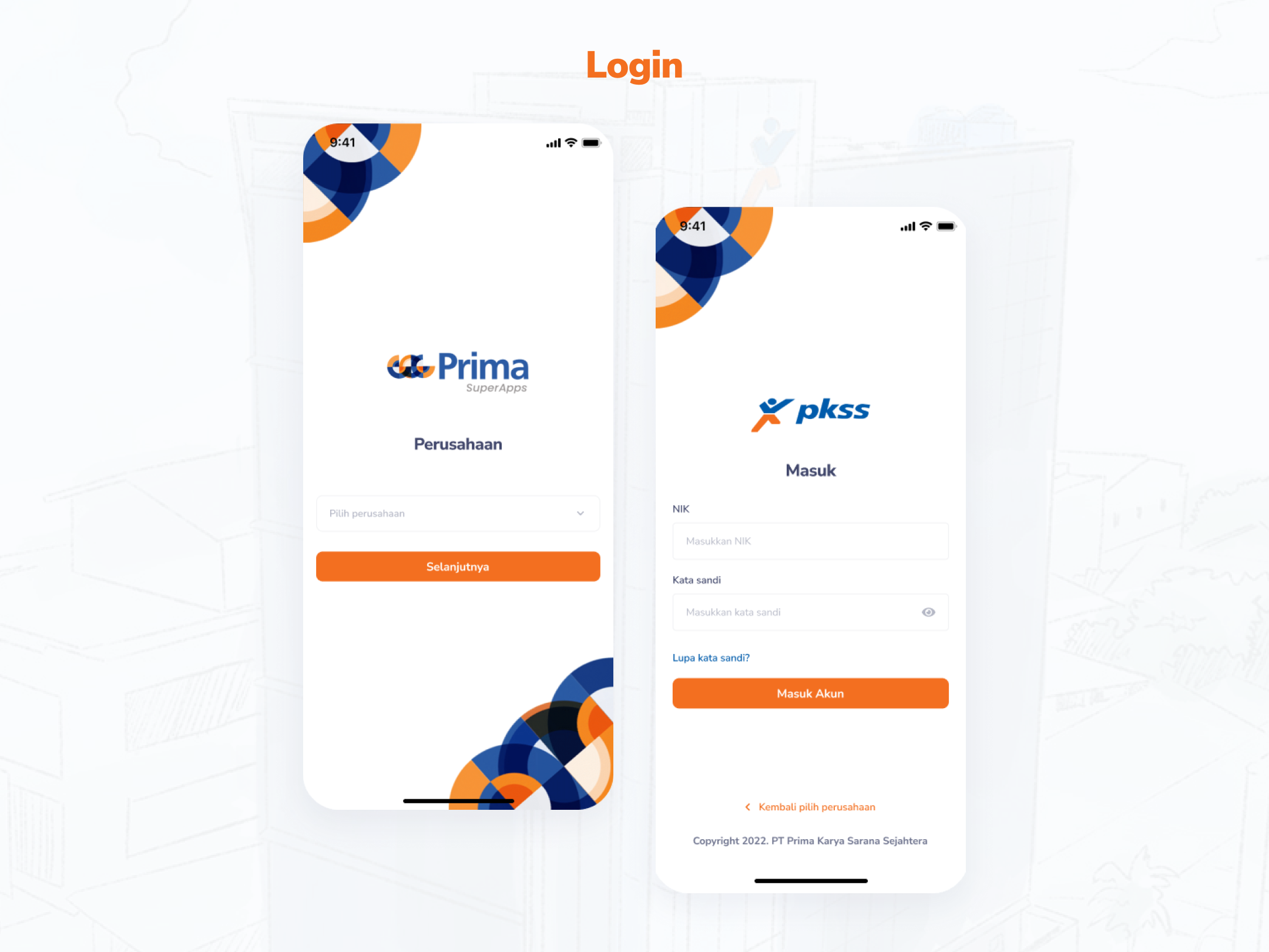 V2 mobile Login screen