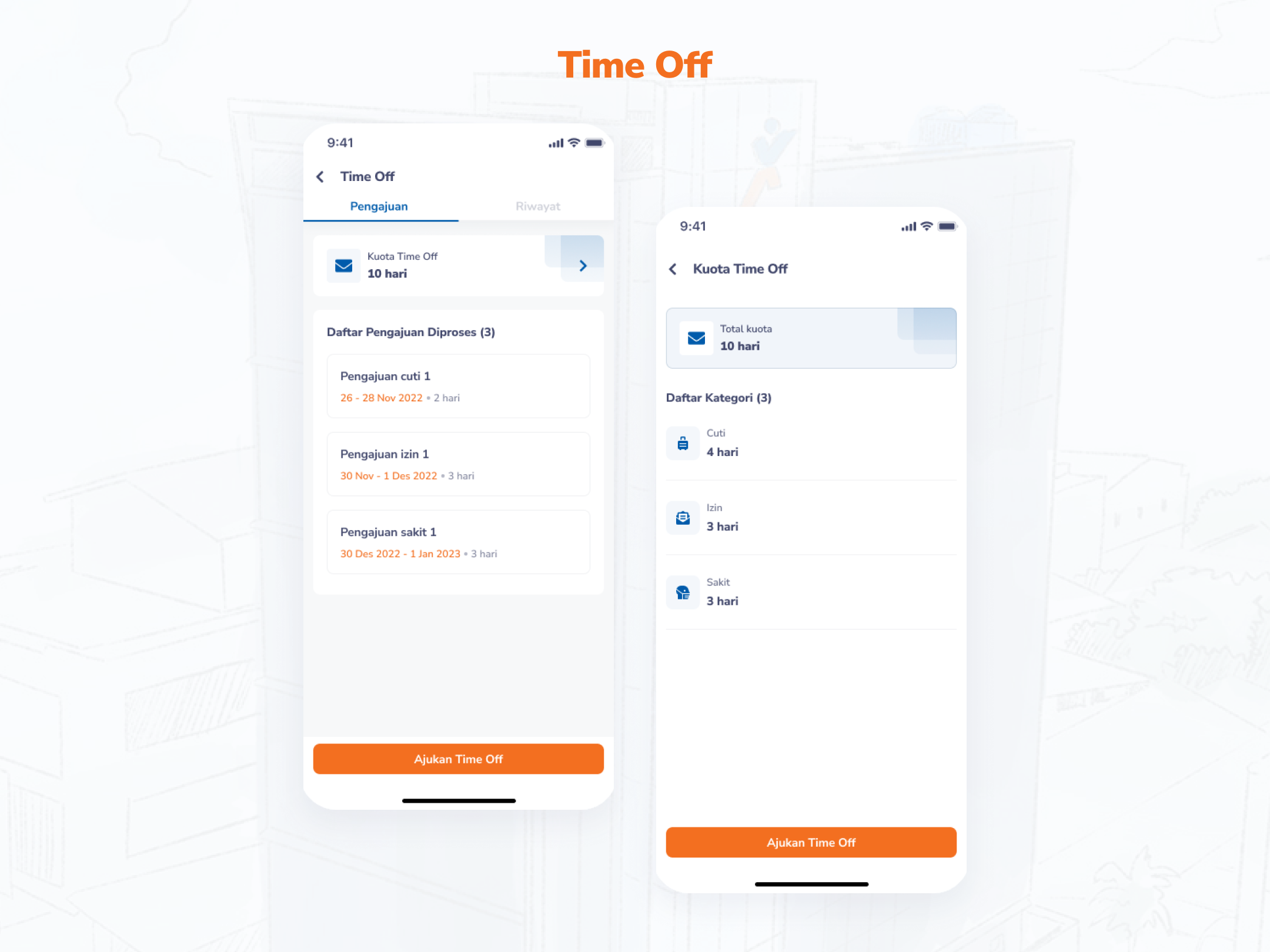 V2 mobile Time Off screen